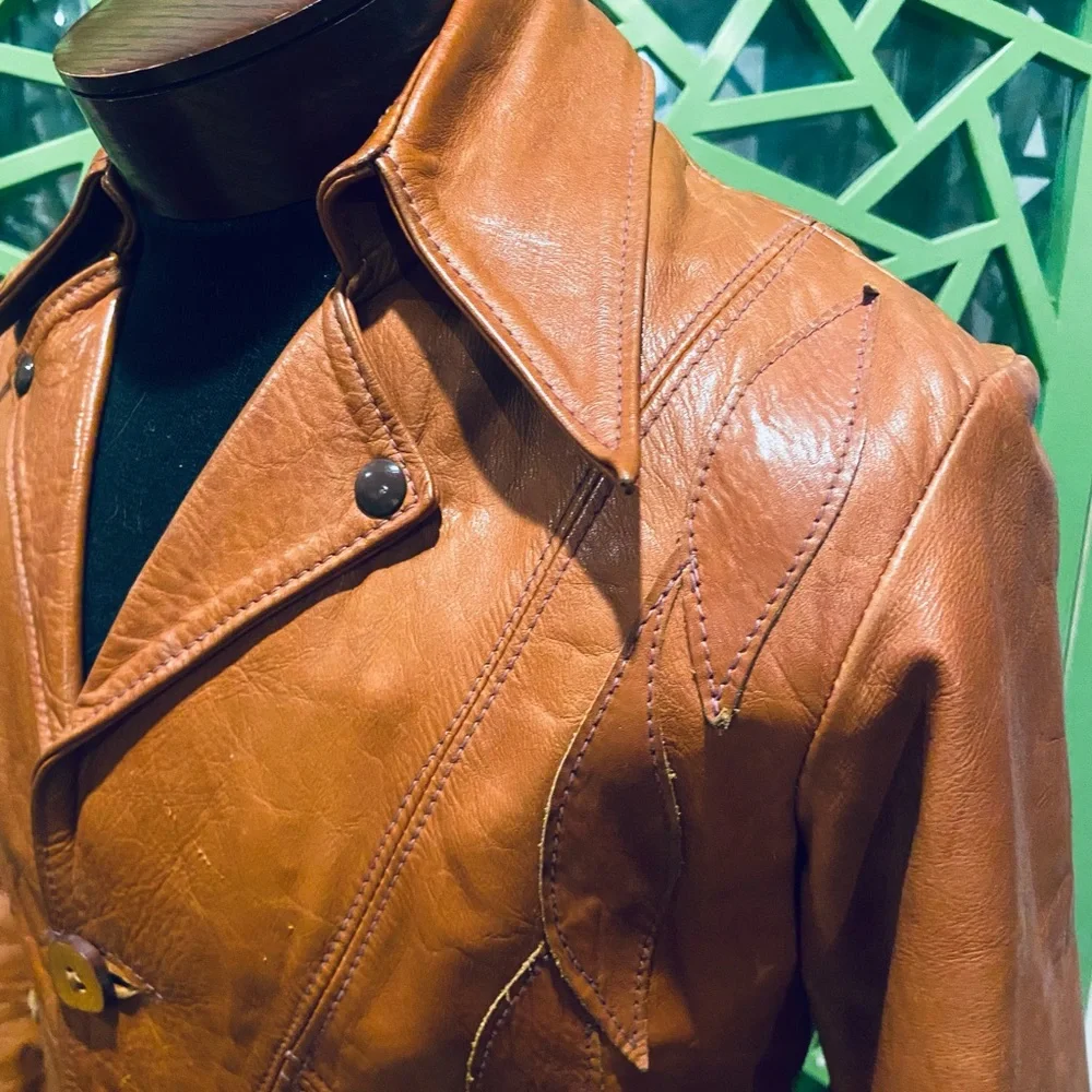 East West Leathers San Francisco Vintage STATEMENT PIECE Leather Jacket - Picture 7 of 14